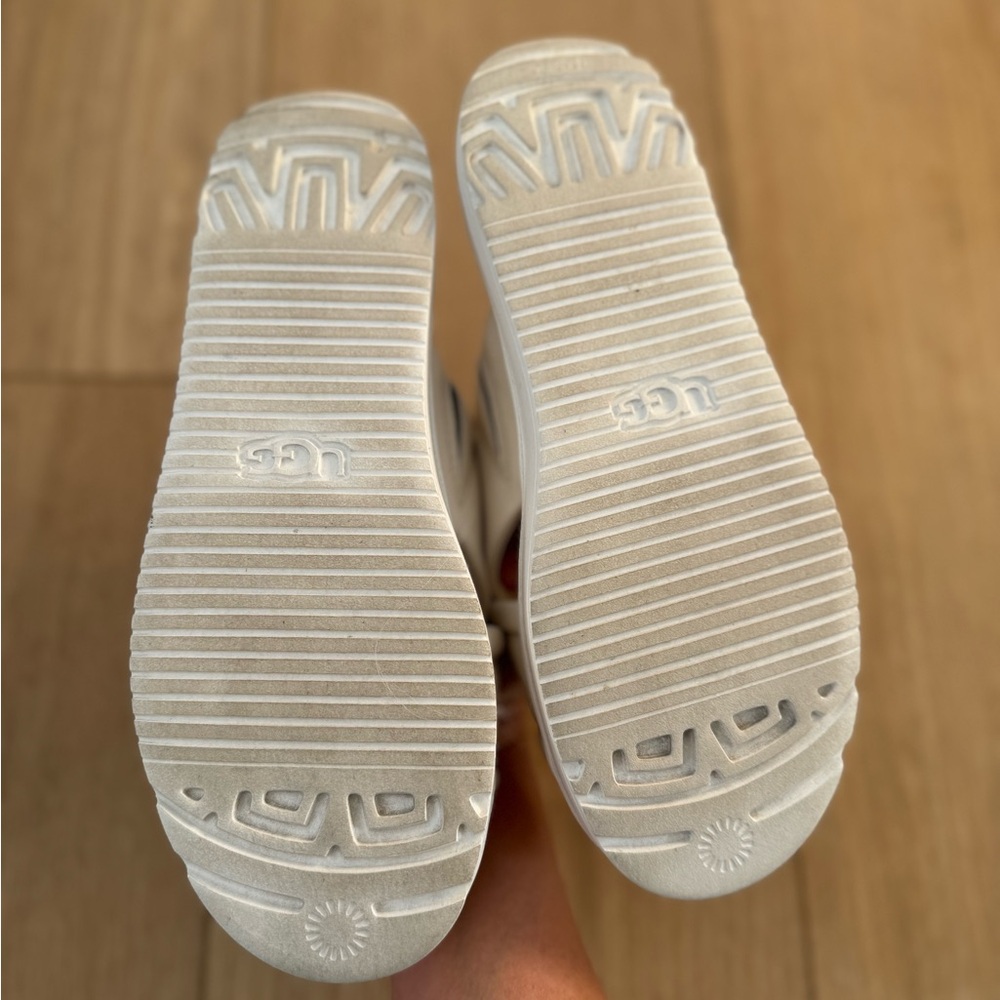Ugg Zayne Crossband in White Leather Platform Sandal - Picture 8 of 10